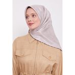 Latte Çizgili Twill İpek Eşarp