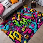 Latte Dizayn Culty Gamer Halısı Şönil Pamuk Tabanlı Kaymaz Yıkanabilir Gaming Oyuncu Odası Halısı 160x230