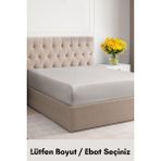 Latte Tekstil Gri Renkli Pamuklu Penye Kumaş Fitted Lastikli Çarşaf Tek-Çift-Battal Ebat - 90 x 190