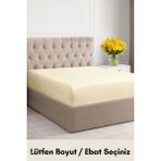 Latte Tekstil Krem Renkli Pamuklu Penye Kumaş Fitted Lastikli Çarşaf Tek-Çift-Battal Ebat - 90 x 190