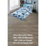 Latte Tekstil Mavi Araba Desenli, Çocuk / Genç Pamuklu Ranforce Kumaş Nevresim Takımı - 160 x 220 cm - Açık Mavi