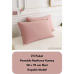 Latte Tekstil Pudra Renkli Ranforce Pamuklu Kumaş Kapaklı Yastık Kılıfı 2'li Paket 50X70 cm - 50 x 70 cm