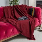 Latuda Concept Kaymaz Koltuk Örtüsü Çift Taraflı Mikrofiber Şönil 175x215 cm Bordo – Kedi Köpek ve Çocuk Dostu - 175 x 215 cm