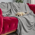 Latuda Concept Kaymaz Koltuk Örtüsü Çift Taraflı Mikrofiber Şönil 175x215 cm Kurşun – Kedi Köpek ve Çocuk Dostu - 175 x 215 cm - Gri