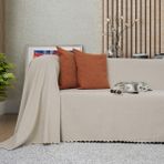 Latuda Concept Kaymaz Koltuk Örtüsü Çift Taraflı Mikrofiber Şönil 175x300 cm Kil – Kedi Köpek ve Çocuk Dostu - 175 x 300 cm