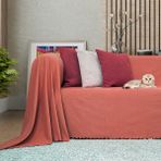Latuda Concept Kaymaz Koltuk Örtüsü Çift Taraflı Mikrofiber Şönil 175x300 cm Kiremit – Kedi Köpek ve Çocuk Dostu - 175 x 300 cm