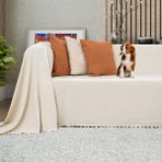 Latuda Concept Kaymaz Koltuk Örtüsü Çift Taraflı Mikrofiber Şönil 175x300 cm Krem – Kedi Köpek ve Çocuk Dostu - 175 x 300 cm