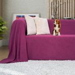 Latuda Concept Kaymaz Koltuk Örtüsü Çift Taraflı Mikrofiber Şönil 175x300 cm Mürdüm – Kedi Köpek ve Çocuk Dostu - 175 x 300 cm