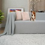 Latuda Concept Kaymaz Koltuk Örtüsü Çift Taraflı Mikrofiber Şönil 175x300 cm Taş – Kedi Köpek ve Çocuk Dostu - 175 x 300 cm