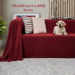 Latuda Concept Kaymaz Koltuk Örtüsü Çift Taraflı Mikrofiber Şönil 175X350 cm XLARGE- Bordo – Kedi Köpek ve Çocuk Dostu - 175 x 350 cm