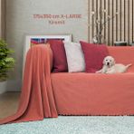 Latuda concept Kaymaz Koltuk Örtüsü Çift Taraflı Mikrofiber Şönil 175X350 cm XLARGE- Kiremit – Kedi Köpek ve Çocuk Dostu - 175 x 350 cm