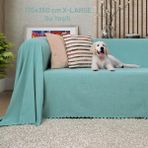 Latuda Concept Kaymaz Koltuk Örtüsü Çift Taraflı Mikrofiber Şönil 175X350 cm XLARGE- Su Yeşili – Kedi Köpek ve Çocuk Dostu - 175 x 350 cm