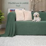 Latuda Concept Kaymaz Koltuk Örtüsü Çift Taraflı Mikrofiber Şönil 175X350 cm XLARGE- Yeşil – Kedi Köpek ve Çocuk Dostu - 175 x 350 cm
