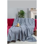 Latuda Concept Koltuk Örtüsü | Çekyat Örtüsü | Koltuk Şalı 175x215 Mikrofiber Şönil Çift Taraflı Kaymaz | Gri