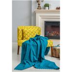 Latuda Concept Koltuk Örtüsü | Çekyat Örtüsü | Koltuk Şalı 175x215 Mikrofiber Şönil Çift Taraflı Kaymaz | Turkuaz