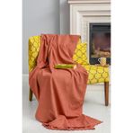 Latuda Concept Mikrofiber Şönil Tek kişilik Koltuk Örtüsü Berjer Çift Taraflı 110x175 cm ( 2Adet )Kiremit