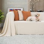 Latuda Home Kaymaz Koltuk Örtüsü Çift Taraflı Mikrofiber Şönil 175X350 cm XL- Krem – Kedi Köpek ve Çocuk Dostu - 175 x 350 cm