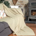 Latuda Home Mikrofiber Şönil Fitilli Minimalist Koltuk Örtüsü - 175x215 cm, Çift Taraflı, Kaymaz, Terletmez,Camel