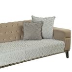 Latuda Home Ponela Bohem Ponponlu Koltuk Örtüsü 90X200 cm Sadece Oturma Alanı (1 Adet )- Açık Gri