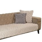Latuda Home Ponela Bohem Ponponlu Koltuk Örtüsü 90X200 cm Sadece Oturma Alanı (1 Adet )- Camel