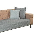 Latuda Home Ponela Bohem Ponponlu Koltuk Örtüsü 90X200 cm Sadece Oturma Alanı (1 Adet )- Gri