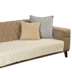 Latuda Home Ponela Bohem Ponponlu Koltuk Örtüsü 90x200 cm Sadece Oturma Alanı (1 Adet)- Krem