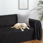 Latuda Home Premium Koltuk Örtüsü 175x300 LARGE Gramajlı Jakarlı Şönil Antrasit | Kanepe Örtüsü | Kaymaz - 175 x 300 cm