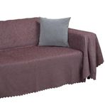 Latuda Home Premium Koltuk Örtüsü 175x300 LARGE Gramajlı Jakarlı Şönil Gül Kurusu | Kanepe Örtüsü | Kaymaz