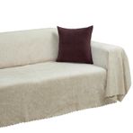 Latuda Home Premium Koltuk Örtüsü 175x300 LARGE Gramajlı Jakarlı Şönil Krem | Kanepe Örtüsü | Kaymaz