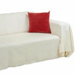 Latuda Home Premium Koltuk Örtüsü 175x350 XLARGE Gramajlı Jakarlı Şönil Ekru | Kanepe Örtüsü | Kaymaz