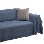 Latuda Home Premium Koltuk Örtüsü 175x350 XLARGE Gramajlı Jakarlı Şönil Gece Mavisi | Kanepe Örtüsü | Kaymaz