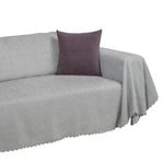 Latuda Home Premium Koltuk Örtüsü 175x350 XLARGE Gramajlı Jakarlı Şönil Gümüş | Kanepe Örtüsü | Kaymaz