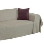 Latuda Home Premium Koltuk Örtüsü 175x350 XLARGE Gramajlı Jakarlı Şönil Kum Beji | Kanepe Örtüsü | Kaymaz