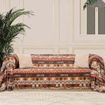 Latuda Home Softmicro Etnik Desenli Boho 180x220 Cm Koltuk Örtüsü Şalı, Kanepe Örtüsü, Tv Battaniyesi Toprak Kahverengi