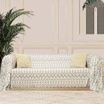 Latuda Home Softmicro İskandinav Desenli 180x300 Cm Koltuk Örtüsü Şalı, Kanepe Örtüsü, Tv Battaniyesi Gri Krem