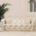 Latuda Home Softmicro Zikzak Desenli 180x220 Cm Koltuk Örtüsü Şalı , Kanepe Örtüsü, Tv Battaniyesi Krem