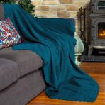 Latuda Home Zenit Koltuk Örtüsü 175x215 Medium Dekoratif Jakarlı Şönil | Kanepe Örtüsü | Kaymaz , Turkuaz - 175 x 215 cm