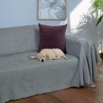 Latuda Home Zenit Koltuk Örtüsü 175x350 XLARGE Dekoratif Jakarlı Şönil | Kanepe Örtüsü | Kaymaz , Bulut - 175 x 350 cm