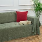 Latuda Home Zenit Koltuk Örtüsü 175x350 XLARGE Dekoratif Jakarlı Şönil | Kanepe Örtüsü | Kaymaz , Sage Yeşili - 175 x 350 cm