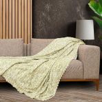 Latuda Softmicro Iskandinav Desenli Boho 130X180 cm Koltuk Örtüsü Şalı, Kanepe Örtüsü, Tv Battaniyesi Yeşil - 130 x 180 cm