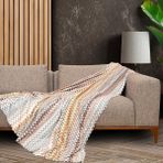 Latuda Softmicro Zikzak Desenli 130X180 cm Koltuk Örtüsü Şal, Kanepe Örtüsü, Tv Battaniyesi Çok Renkli - 130 x 180 cm