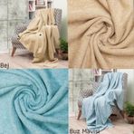 Latuda - Şönil Jakarlı Desen Kaymaz Çekyat Örtüsü Ve Koltuk Şalı camel