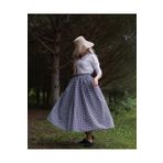Launes Cepli Vintage Pötikareli Lacivert Etek