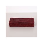 LAURA Bordo Rattan Kapaklı Saklama Kutusu & Dekoratif Obje 26x10x5 cm.