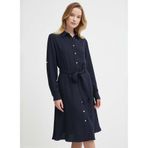 Lauren Ralph Lauren Gömlek Yaka Midi Elbise, L, 5003315219, Siyah, Kadın