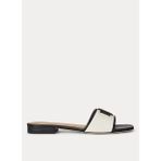 Lauren Ralph Lauren Krem - Siyah Kadın Deri Terlik 802P04395004
