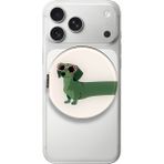 Laut Magsafe Aynalı Yeşil Köpek Desenli Telefon Tutucu , Katlanabilir Manyetik Telefon Standı