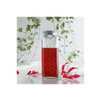 Lav Bloom Cam Sürahi Tekli 1,2 L Kulplu Pembe Plastik Kapaklı