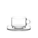 LAV Cozy Cam Kupa Seti 6 Kişilik 270 ml Kulplu (6 Kupa, 6 Tabak)
