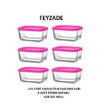 LAV FEYZADE CUBE Kahvaltılık Saklama Kabı Seti 6 ADET 405cc (CUB-235)